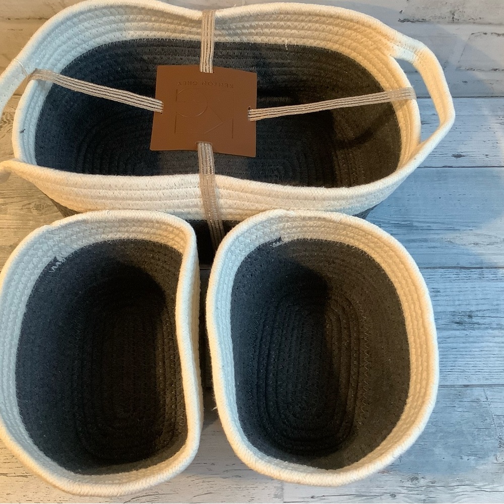 Kenton Grey Set Of 3 Woven Baskets